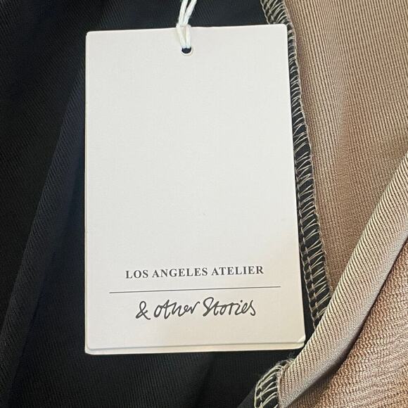 NWT!  & Other Stories Two-Tone Wrap Blouse in Black and Tan  - Size Small - Picture 15 of 16